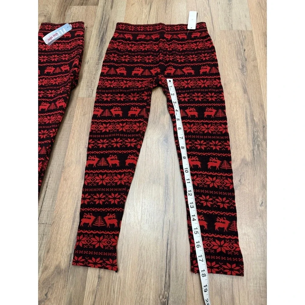 Girls 5-Pack Christmas Thermal Leggings Bundle S/M/L Fleece-Lined‎